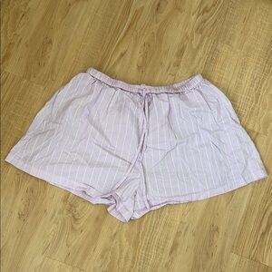 Lavender Striped Casual Shorts